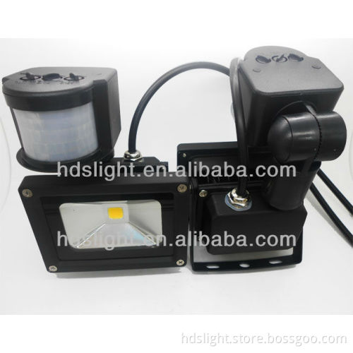 10w led outdoor floodlight black color 130 volt motion sensor light